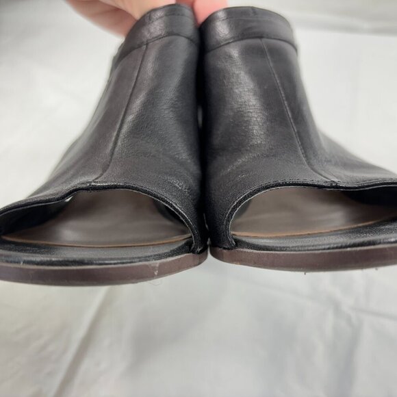 Franco Sarto Harlet Women’s Black Leather Peep Toe Slingback Heels size 9 - Picture 6 of 13